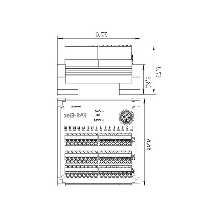 IP20、IO-Link Hub、NPN、16DI/DO 可配置、端子式模块、00BS12