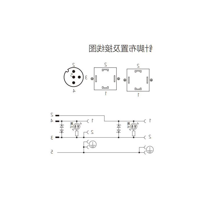 阀门插头类型A，DIN，18mm，4Pin/M12直型公头、双端预铸PUR柔性电缆、黑色护套、6VA081-L1/L2